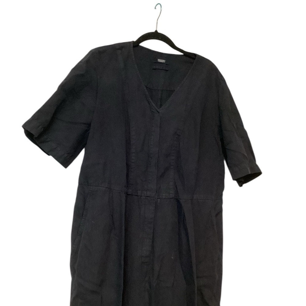 Cotton Linen V-Neck Jumpsuit - Picture 2 of 6